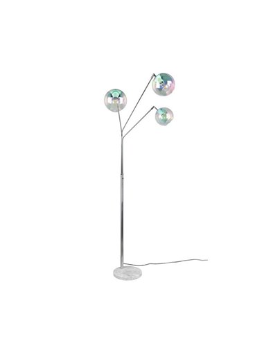 Lampadaire avec 3 abat-jours en verre irisé PAXTON interrupteur intégré ↕200cm ampoule hors TVA. 3x E27 max. 10 W IP20