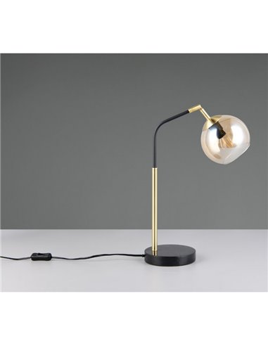 Lampe de table PAXTON avec abat-jour rond en verre, ampoule exclue. 1x E14 max. 10 W IP20