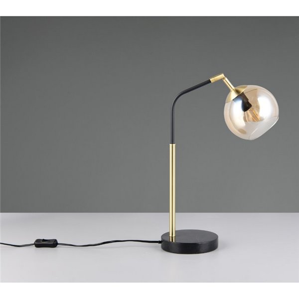 Lampe de table PAXTON avec abat-jour rond en verre, ampoule exclue. 1x E14 max. 10 W IP20