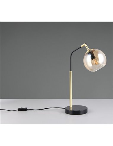 Lampe de table PAXTON avec abat-jour rond en verre, ampoule exclue. 1x E14 max. 10 W IP20