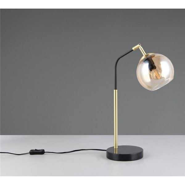 Lampe de table PAXTON avec abat-jour rond en verre, ampoule exclue. 1x E14 max. 10 W IP20