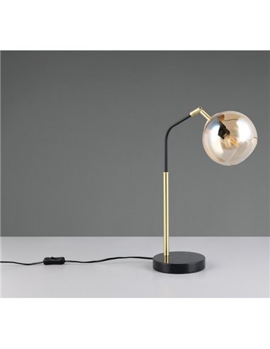 Lampe de table PAXTON avec abat-jour rond en verre, ampoule exclue. 1x E14 max. 10 W IP20