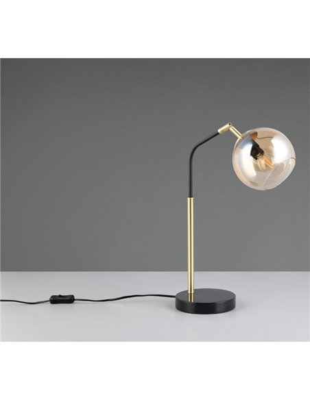 Lâmpada de mesa com cúpula de vidro redonda PAXTON, excl. 1x E14 máx. 10 W IP20