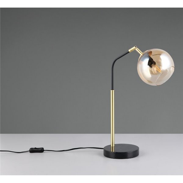 Lampe de table PAXTON avec abat-jour rond en verre, ampoule exclue. 1x E14 max. 10 W IP20