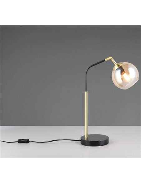 Lampe de table PAXTON avec abat-jour rond en verre, ampoule exclue. 1x E14 max. 10 W IP20