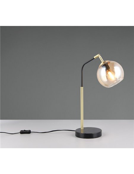 Lâmpada de mesa com cúpula de vidro redonda PAXTON, excl. 1x E14 máx. 10 W IP20