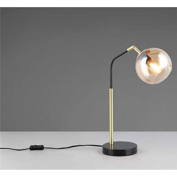 Lampe de table PAXTON avec abat-jour rond en verre, ampoule exclue. 1x E14 max. 10 W IP20