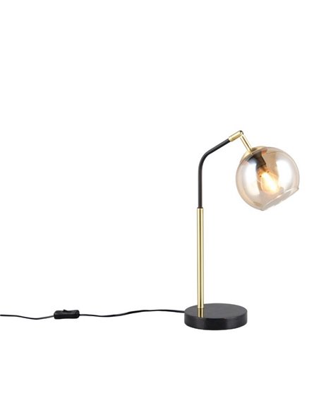 Lampe de table PAXTON avec abat-jour rond en verre, ampoule exclue. 1x E14 max. 10 W IP20