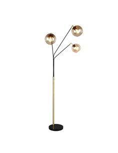 Luminária de chão com 3 cúpulas de vidro PAXTON interruptor integrado ↕lâmpada de 200 cm excl. 3x E27 máx. 10 W IP20