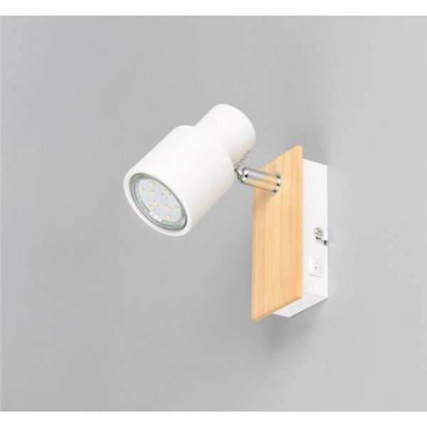Foco de pared o de techo con interruptor integrado PIERRE bombilla excl. 1x GU10 max. 10W IP20 Blanco
