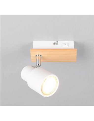 Spot mural ou plafonnier avec interrupteur intégré Ampoule PIERRE excl. 1x GU10 max. 10W IP20 Blanc