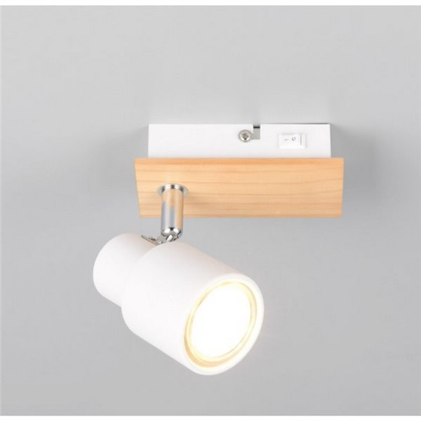 Foco de pared o de techo con interruptor integrado PIERRE bombilla excl. 1x GU10 max. 10W IP20 Blanco