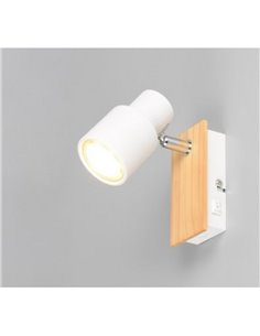 Foco de pared o de techo con interruptor integrado PIERRE bombilla excl. 1x GU10 max. 10W IP20 Blanco 2