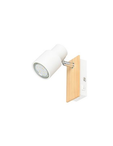 Foco de pared o de techo con interruptor integrado PIERRE bombilla excl. 1x GU10 max. 10W IP20 Blanco