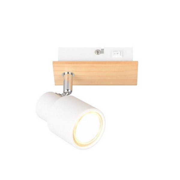 Spot mural ou plafonnier avec interrupteur intégré Ampoule PIERRE excl. 1x GU10 max. 10W IP20 Blanc