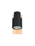 Foco de pared o de techo PIERRE con interruptor integrado bombilla excl. 1x GU10 max. 10W IP20 Negro y madera