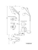 Lámpara de pie con 3 pantallas vidrio iridiscente PAXTON interruptor integrado ↕200cm bombilla excl. 3x E27 max. 10W IP20