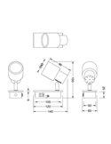 Foco de pared o de techo PIERRE con interruptor integrado bombilla excl. 1x GU10 max. 10W IP20 Negro y madera