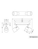 Regleta de 2 focos de techo orientables PIERRE detalle madera y bombilla excl. 2x GU10 max. 10W IP20 Blanco