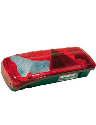 Piloto Trasero LC8T con luz de matricula y triángulo - 12/24V - Conector AMP 1.5 - 7 Pin - ADR - Luna Azul