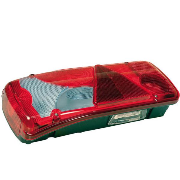 Piloto Trasero LC8T con luz de matricula y triángulo - 12/24V - Conector AMP 1.5 - 7 Pin - ADR - Luna Azul