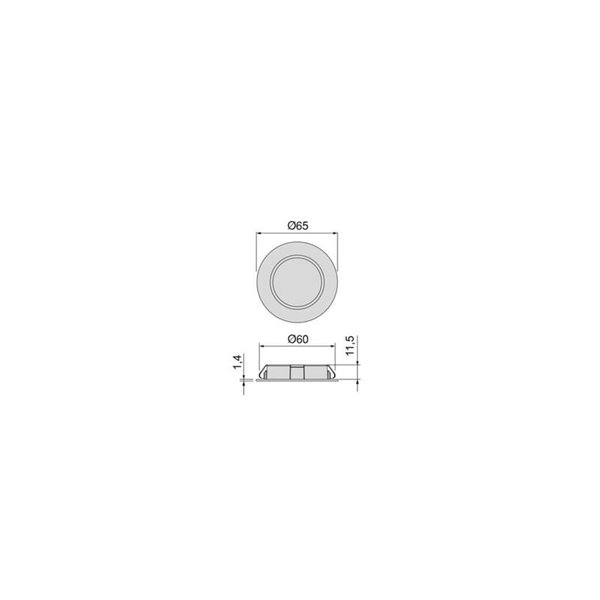 Foco LED para empotrar en mueble CRUX-IN, sin necesidad de convertidor, 6000K, gris metalizado