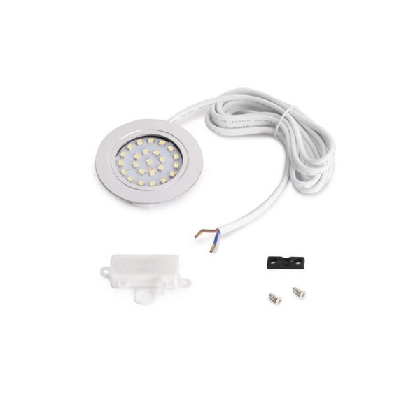 Foco LED para empotrar en mueble CRUX-IN, sin necesidad de convertidor, 6000K, gris metalizado