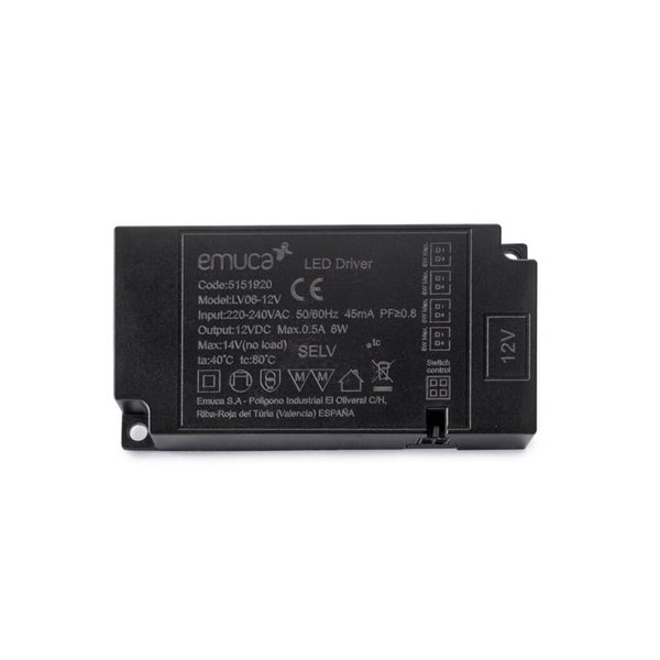 Driver convertidor de tensión constante LED SMART (12v DC), 6W, miniled