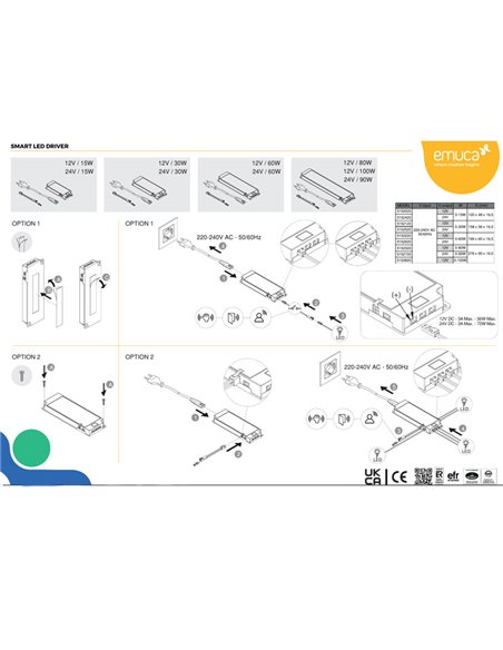 Driver convertidor de tensión constante LED SMART (12v DC), 6W, miniled