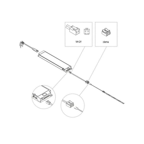 Câble transformateur LED intelligent, plastique