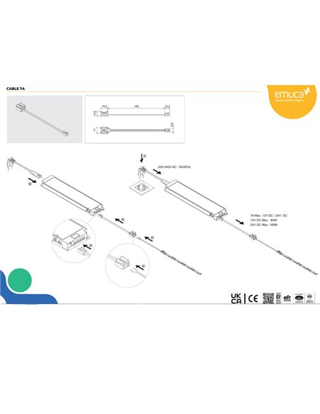 Câble transformateur LED intelligent, plastique