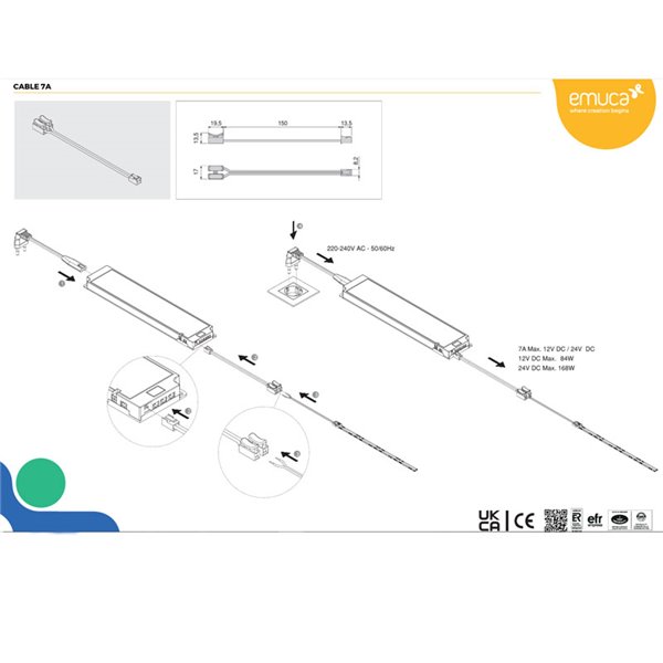 Câble transformateur LED intelligent, plastique