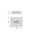 Interruptor de luz automático, transmissor RF com sensor LED Interruptor inteligente/dimmer (interruptor) 12V/24V DC, plástico, 