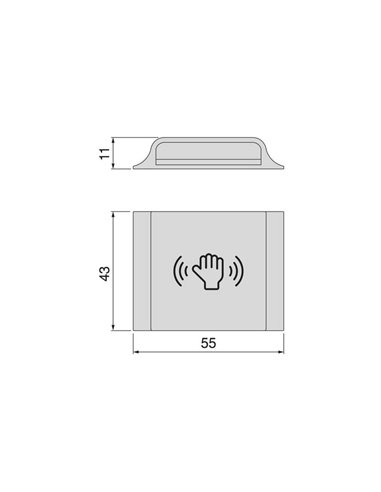 Interruptor de luz automático, transmissor RF com sensor LED Interruptor inteligente/dimmer (interruptor) 12V/24V DC, plástico, 