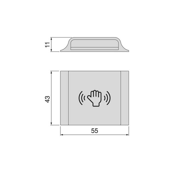 Interruptor de luz automático, transmissor RF com sensor LED Interruptor inteligente/dimmer (interruptor) 12V/24V DC, plástico, 