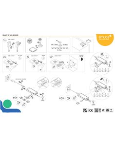 Interrupteur d'éclairage automatique, émetteur RF avec capteur LED Interrupteur/variateur intelligent (interrupteur) 12V/24V DC, 2