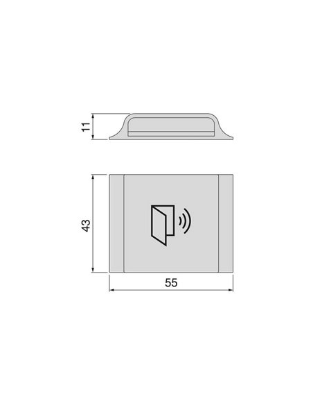 Detector de proximidade, transmissor RF com sensor de porta inteligente LED (proximidade) 12V/24V DC, plástico, preto