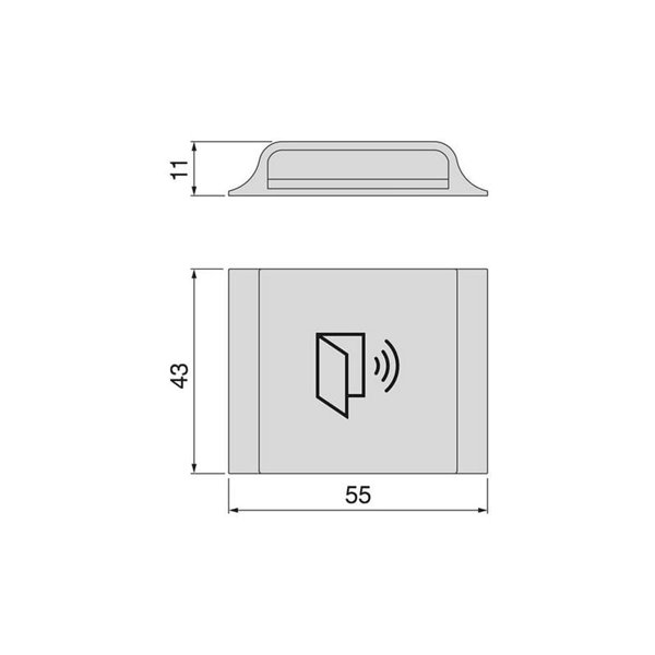 Detector de proximidad, Emisor RF con sensor LED Smart door (proximidad) 12V/24V DC, plástico, negro