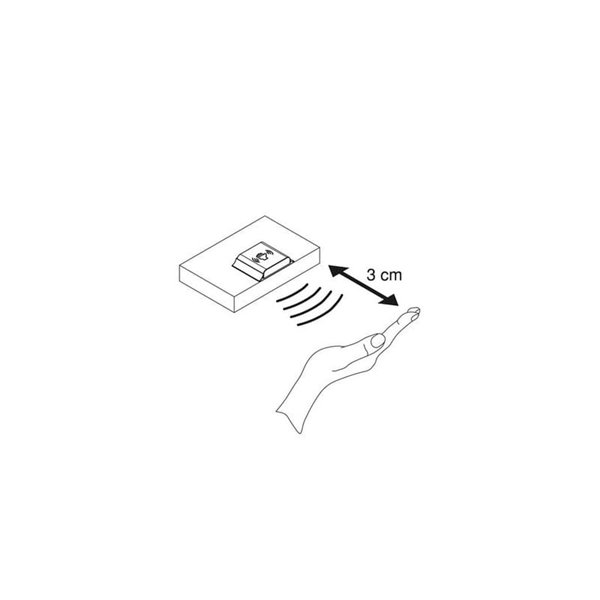 Detector de proximidad, Emisor RF con sensor LED Smart door (proximidad) 12V/24V DC, plástico, negro
