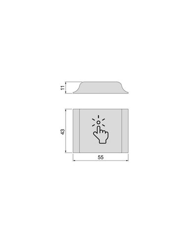 Interruptor táctil automático de luminarias, Emisor RF con sensor LED Smart touch/dimmer (táctil) 12V/24V DC, plástico, negro