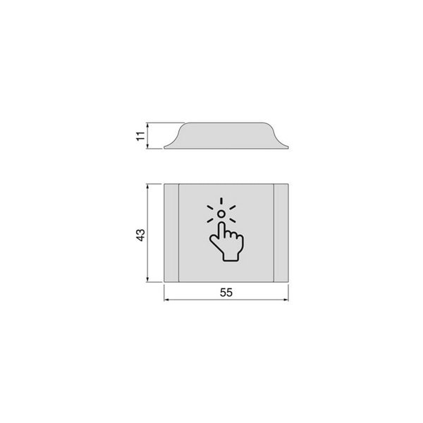 Interruptor táctil automático de luminarias, Emisor RF con sensor LED Smart touch/dimmer (táctil) 12V/24V DC, plástico, negro