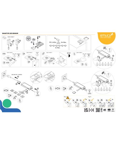 Récepteur RF pour émetteurs RF avec capteur LED intelligent 12 V/24 V CC