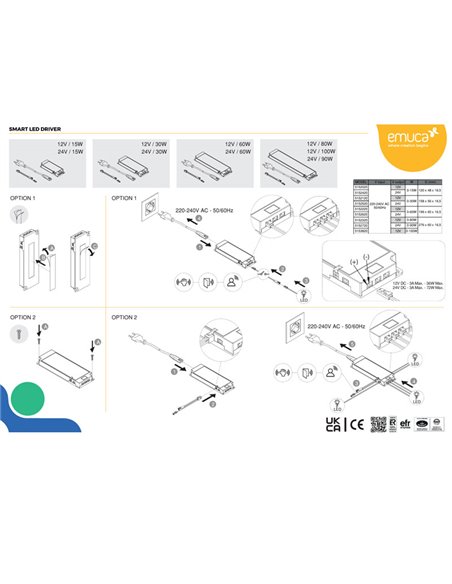 Convertidor LED SMART de tensión constante 24V DC Miniled 15W