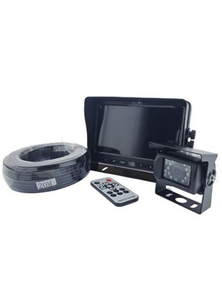Kit de visão traseira com display de 7 polegadas e câmera CA9770 com cabo de 20 metros para veículos agrícolas