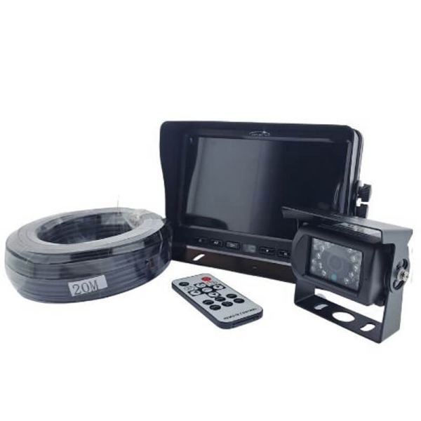 Kit de visión trasera con pantalla 7 Pulgadas y camara CA9770 con cable de 20 metros para Vehículos Agrícolas