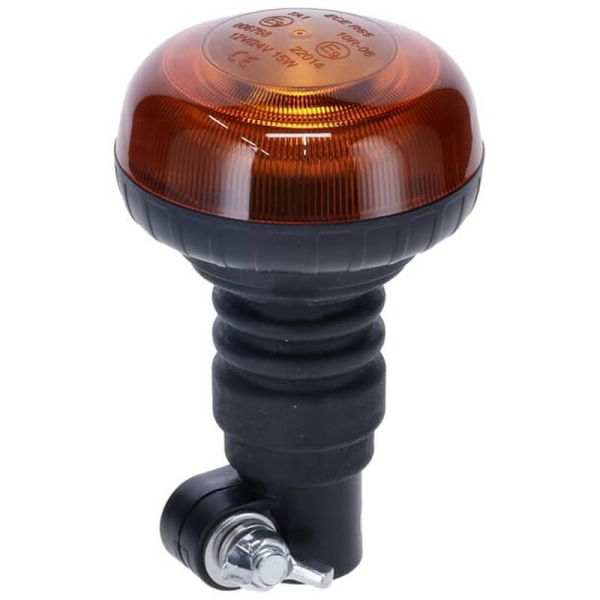 Rotativo LED Ámbar de Perfil Bajo - 15W - 12/24V - Montaje en Poste Flexible - Ø86mm x 138mm
