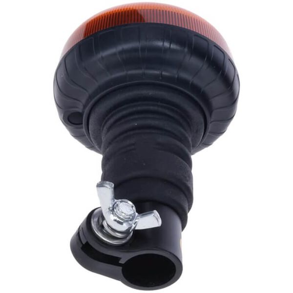 Rotativo LED Ámbar de Perfil Bajo - 15W - 12/24V - Montaje en Poste Flexible - Ø86mm x 138mm