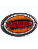 Luz traseira oval LED FT-355 - 12/24V - 3 funções - E9 2a R1 S1 Homologação sem suporte de montagem embutido