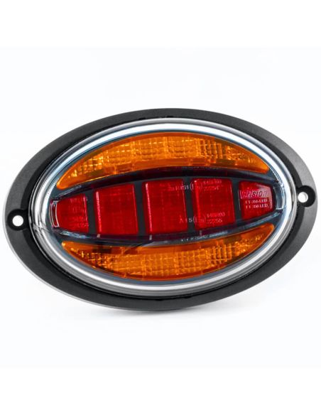 Piloto Trasero LED ovalado FT-355 - 12/24V - 3 Funciones - Homologación E9 2a R1 S1 son soporte para empotrar