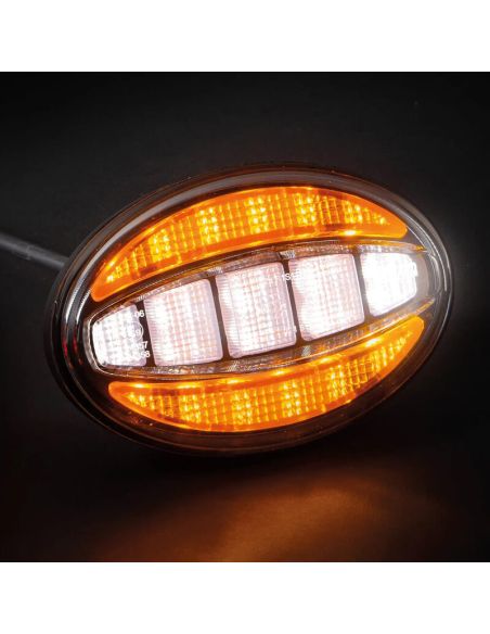 Luz Delantera LED FT-356 - 12/36V - 2 Funciones - Intermitente CAT.1 + CAT.5 - Homologada E9 y EMC encendido